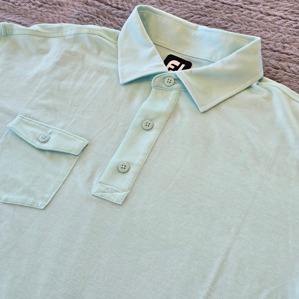 FootJoy Mens XL Mint Green Northport Creek Golf Course Performance Polo Shirt‎
